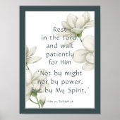 バイブル聖なる書物、 経典勇気付けられる引用文ホワイトフラワー ポスター (正面)