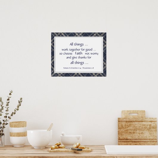 バイブル聖なる書物、 経典勇気付けられる高揚引用文 ポスター (キッチン)