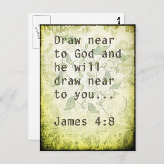 バイブル聖なる書物、 経典引用文ヴィンテージグランジはがき ポストカード (正面/裏面)