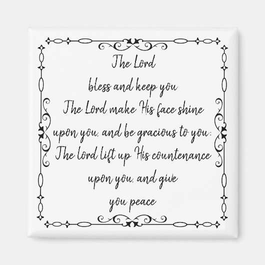 バイブル聖なる書物、 経典賛美アーロニック号6:24-26 マグネット (正面)