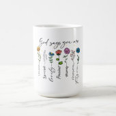 バイブル聖句インスピレーションワイルドフラワークリスチャン引用文 コーヒーマグカップ (中央)