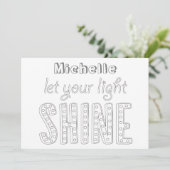 バイブル聖句カラーリングカード – あなたの光を輝かせなさい (スタンド正面)