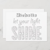 バイブル聖句カラーリングカード – あなたの光を輝かせなさい (正面/裏面)