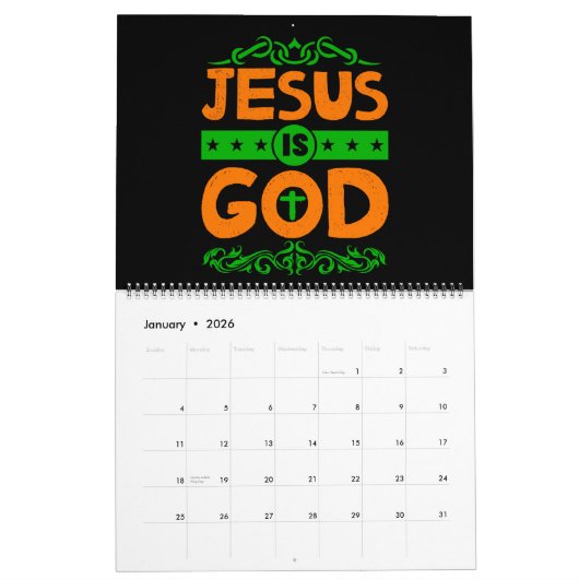 バイブル聖句キリスト教の引用文とことわざ12ヶ月 カレンダー (1月 2026)