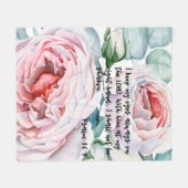 バイブル聖句フローラ詩篇16フリースブランケット フリースブランケット (正面(横))