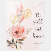 バイブル聖句フローラ詩篇46フリースブランケット フリースブランケット (正面)