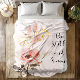 バイブル聖句フローラ詩篇46フリースブランケット フリースブランケット