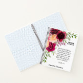 バイブル聖句ブルゴーニュフローラ祈りの言葉雑誌 ノートブック (内部)