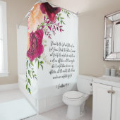 バイブル聖句ブルゴーニュ桃シャワーカーテン シャワーカーテン (インサイチュ)