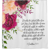 バイブル聖句ブルゴーニュ桃シャワーカーテン シャワーカーテン (正面)