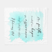 バイブル聖句ブルースプラッシュフリースブランケット フリースブランケット (正面(横))