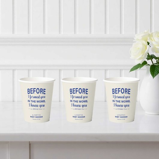 バイブル聖句ベビーシャワーエレミヤモダンクリスチャン 紙コップ