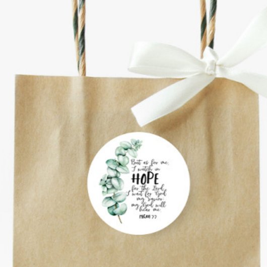 バイブル聖句ホープユーカリプトゥスラウンドステッカー ラウンドシール