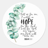 バイブル聖句ホープユーカリプトゥスラウンドステッカー ラウンドシール (正面)