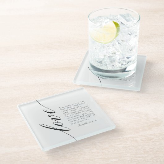 バイブル聖句ラブ聖なる書物、 経典グラスコースター ガラスコースター (アングル)