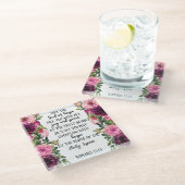 バイブル聖句ローマの梅ピンクのフローラ聖なる書物、 経典 ガラスコースター (アングル)