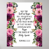 バイブル聖句ローマの梅ピンクのフローラ聖なる書物、 経典 ポスター (正面)