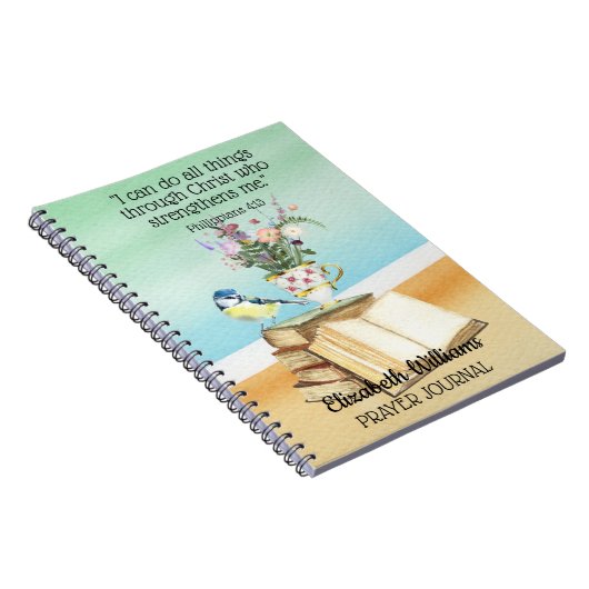 バイブル聖句引用文水彩フローラ鳥書 ノートブック (右側)