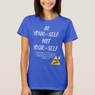 バイブル聖句Be Yourself 2 Corホワイト文字ブルー Tシャツ