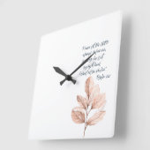 バイブル聖句Lord Psalm Leafy聖なる書物、 経典 スクエア壁時計 (傾斜)