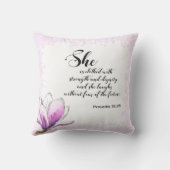 バイブル詩の水色ピンクのフローラ装飾用クッション クッション (裏面)
