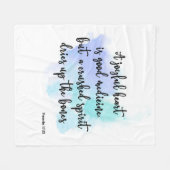 バイブル詩ブルーブラシフリースブランケット フリースブランケット (正面(横))