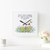 バイブル詩春シーズンワイルドフラワー スクエア壁時計 (ホーム)