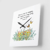 バイブル詩春シーズンワイルドフラワー スクエア壁時計 (傾斜)