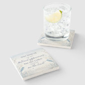 バイブル1節サムエル16:7水の色のコースター ストーンコースター (横)