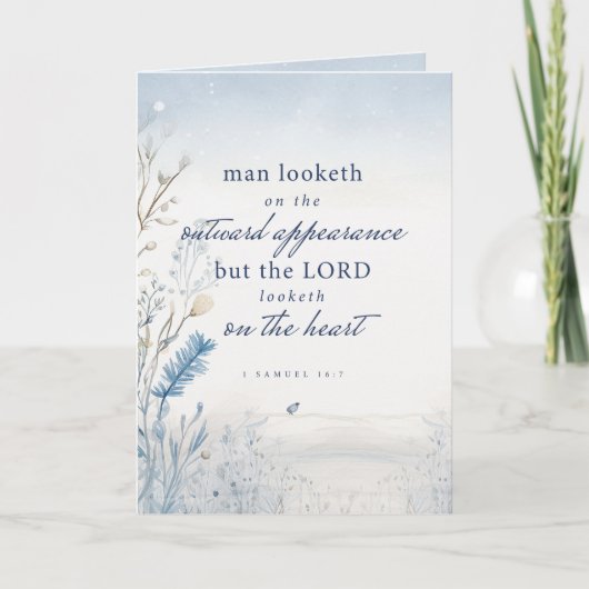 バイブル1節サムエル16:7水の色を折った ノートカード (正面)