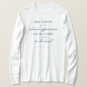 バイブル1節サムエル16:7長袖シャツの女 Tシャツ