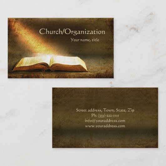 バイブル・キリスト教・宗教的ビジネスカード 名刺 (正面/裏面)