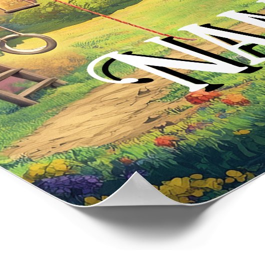 バイブル・バース引用文ボーイズ・フォレスト・プレイグラウンド・キッズアート ポスター (角)