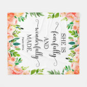 バイブル・バース・ピーチフローラフリースブランケット フリースブランケット (正面(横))