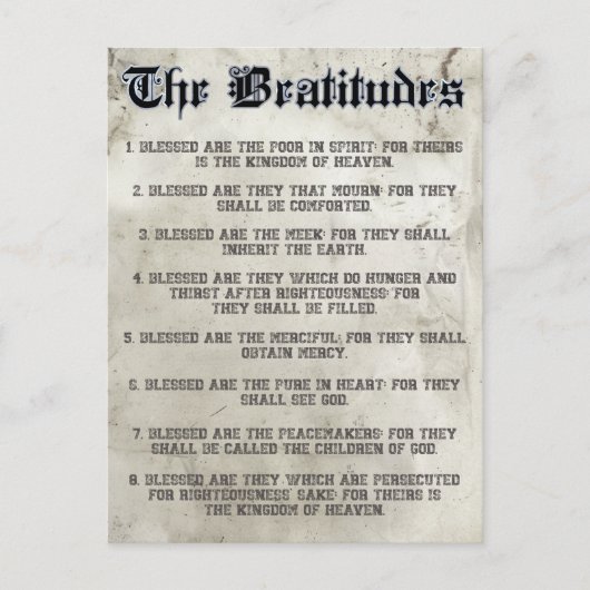 バイブルMatthew 5 Beatutudes Sermon on the山 ポストカード (正面)