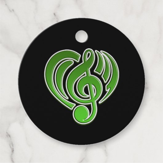 バイブレーションミュージカルラブグリーンハートミュージックノートDJ フェイバータグ (正面)