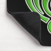 バイブレーションミュージカルラブグリーンハートミュージックノートDJ マウスパッド (コーナー)