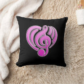 バイブレーションミュージカルラブピンクハートミュージックノートDJ クッション (ブランケット)
