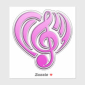 バイブレーションミュージカルラブピンクハートミュージックノートDJ シール (シート)