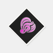 バイブレーションミュージカルラブピンクハートミュージックノートDJ スタンダードカクテルナプキン (角)