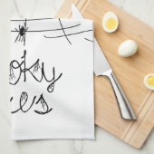 バイブ不気味ス抽象芸術クモ キッチンタオル (四つ折り)