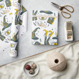 バイブ不気味ハロウィーン記号パターン ラッピングペーパー