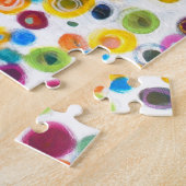 バイブ前向きレーション – カラフル抽象芸術サークルアート ジグソーパズル (側面)