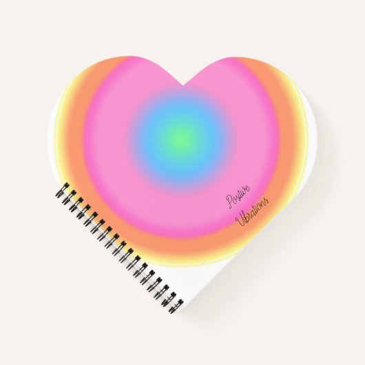 バイブ前向きレーション – ハート型ノートブック ノートブック (正面)