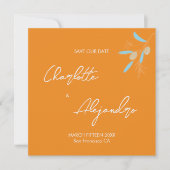 バイブ地中海のウェディング日付オレンジを保存 (正面)