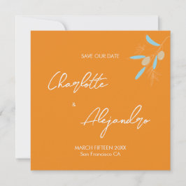 バイブ地中海のウェディング日付オレンジを保存