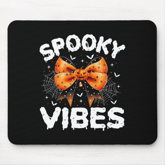 バイブ女不気味子女の子かわいいハロウィーンパンプク マウスパッド (正面)