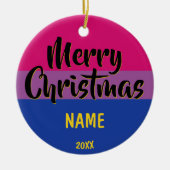 バイプライド国パーソナライズされた旗クリスマス セラミックオーナメント (正面)