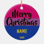 バイプライド国パーソナライズされた旗クリスマス セラミックオーナメント (裏面)