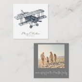 バイプレーンクラシッククリスマスフォトカード ノートカード (正面/裏面)